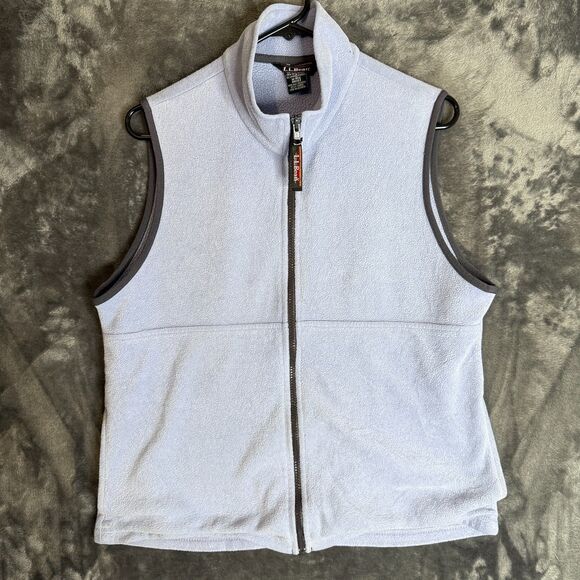 L.L. Bean Women's Full Zip Pastel Purple Vest Size Medium Regular Fleece - Picture 1 of 7